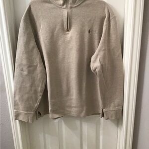 Polo Ralph Lauren Mens quarter zip sweater size XL beige